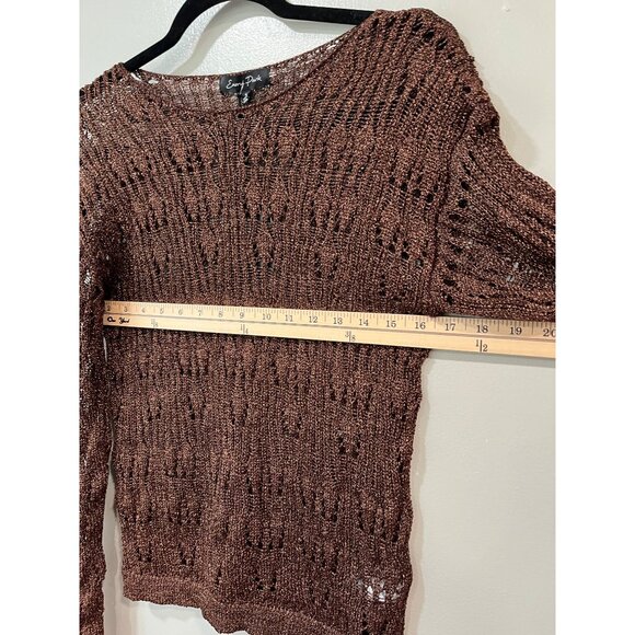 Emory Park Womens Metallic Bronze Crochet Sweater Size Small NWT - Picture 8 of 9